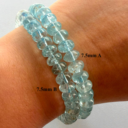 Premium Roundel Aqua Marine Crystal Beaded Bracelet