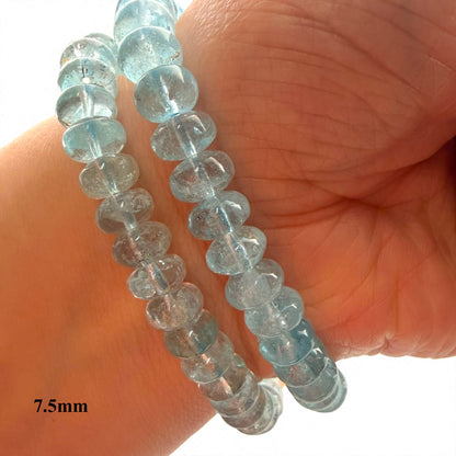 Premium Roundel Aqua Marine Crystal Beaded Bracelet