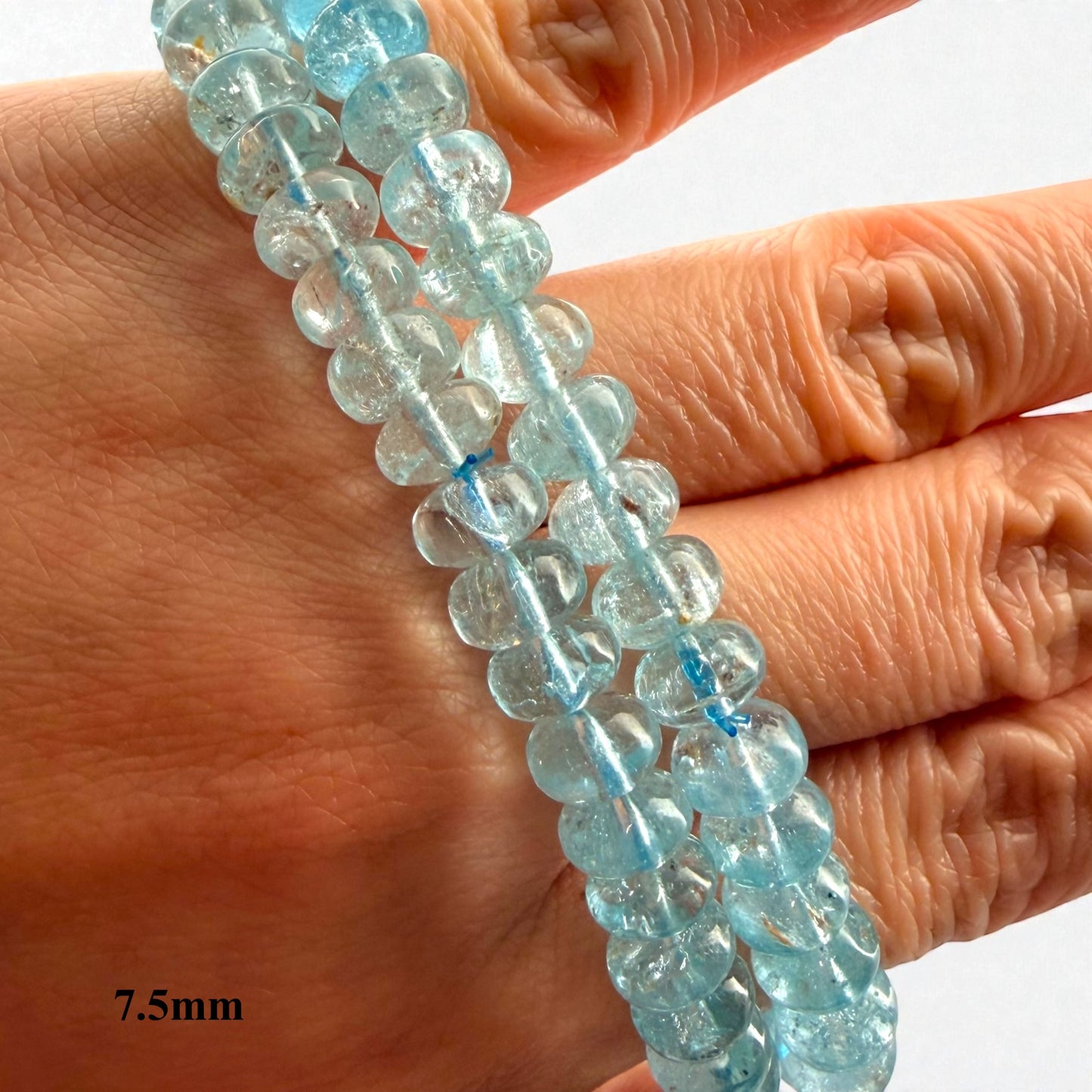 Premium Roundel Aqua Marine Crystal Beaded Bracelet