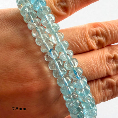 Premium Roundel Aqua Marine Crystal Beaded Bracelet