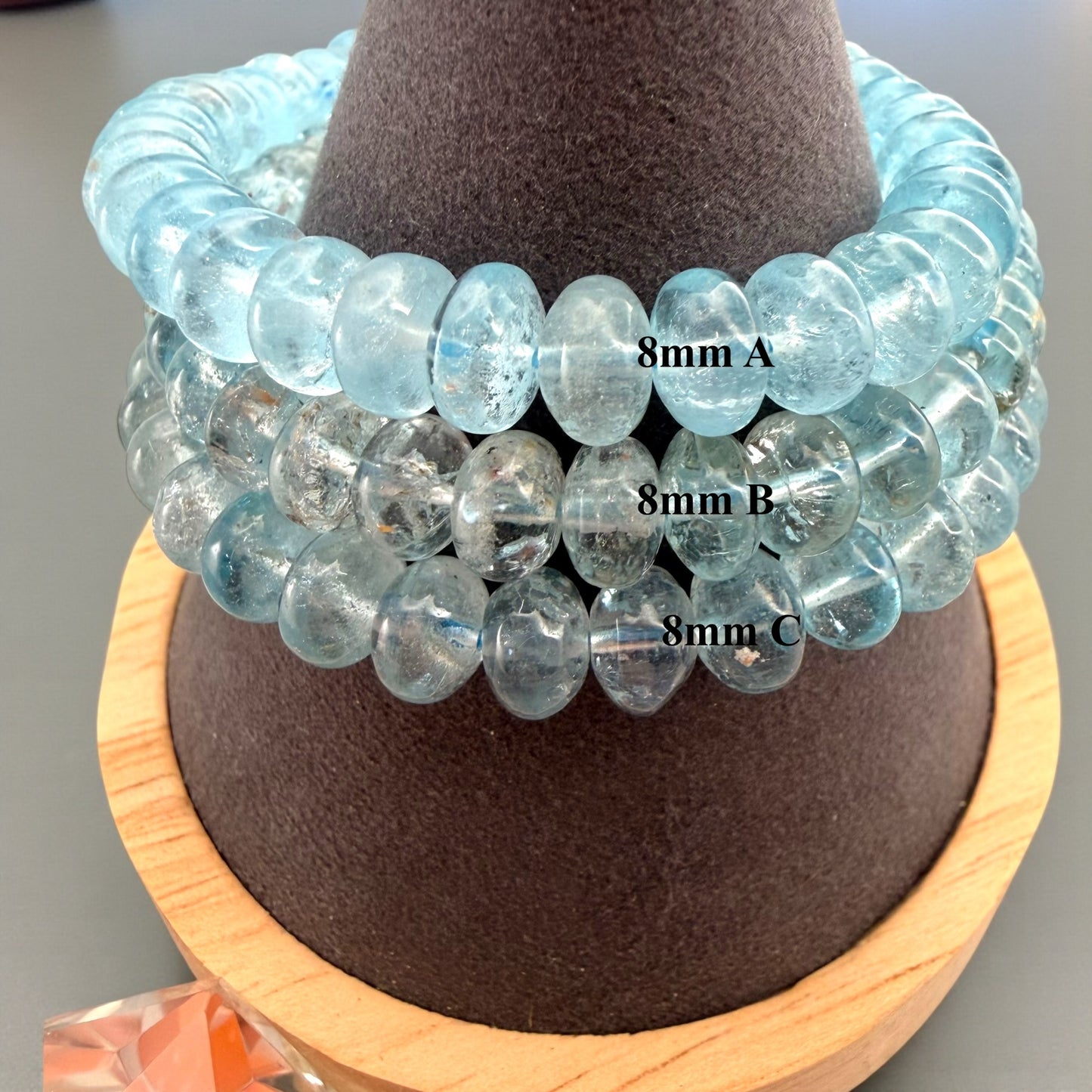 Premium Roundel Aqua Marine Crystal Beaded Bracelet