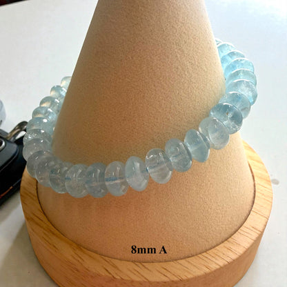 Premium Roundel Aqua Marine Crystal Beaded Bracelet