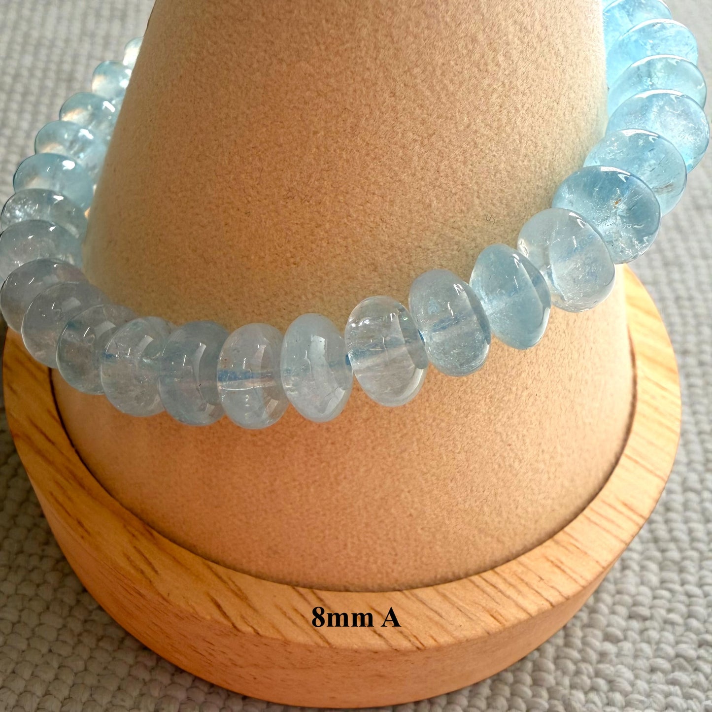Premium Roundel Aqua Marine Crystal Beaded Bracelet