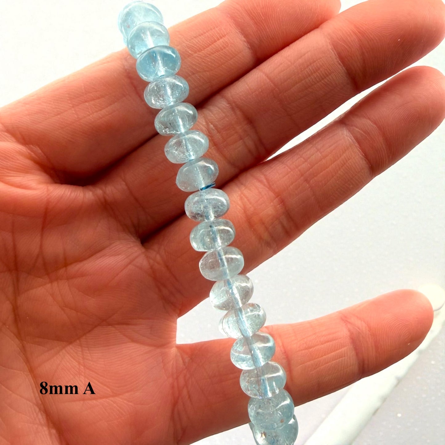 Premium Roundel Aqua Marine Crystal Beaded Bracelet