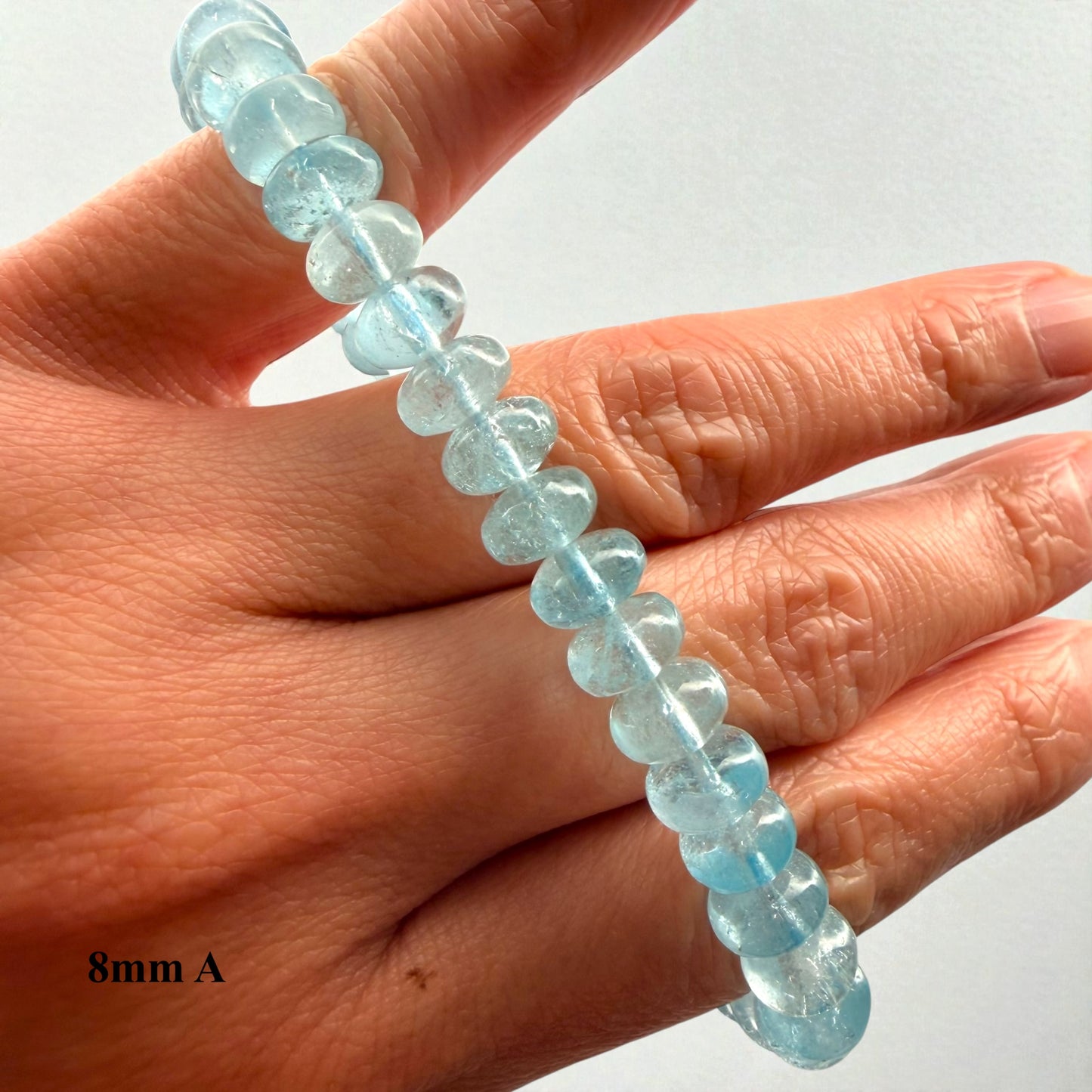 Premium Roundel Aqua Marine Crystal Beaded Bracelet