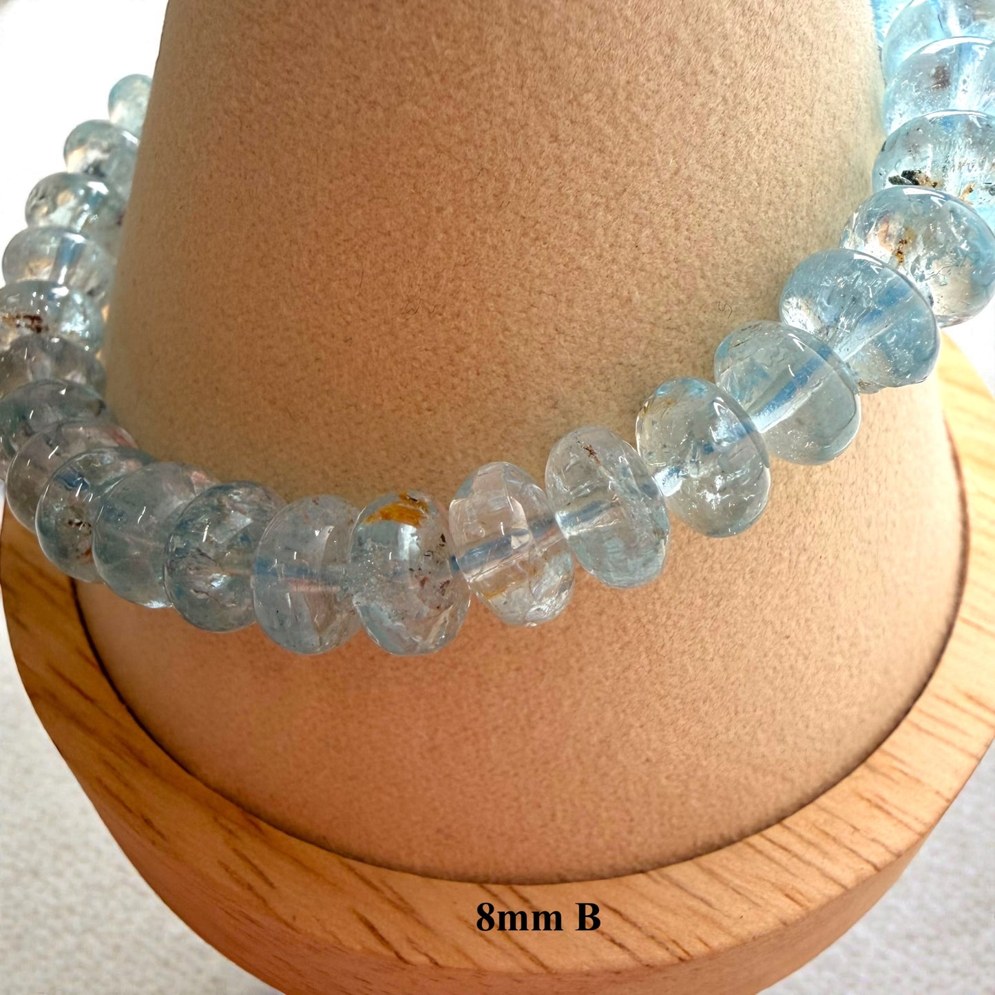 Premium Roundel Aqua Marine Crystal Beaded Bracelet