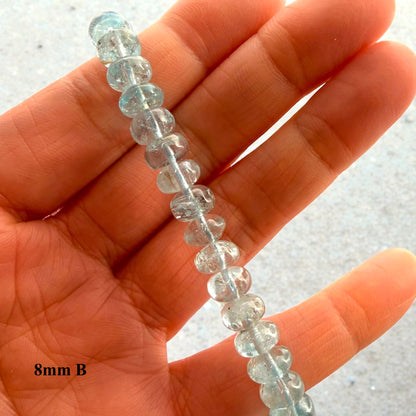 Premium Roundel Aqua Marine Crystal Beaded Bracelet