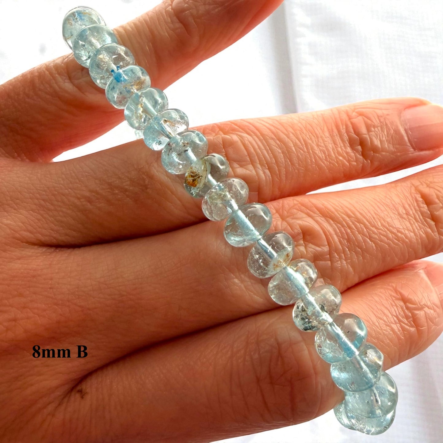 Premium Roundel Aqua Marine Crystal Beaded Bracelet
