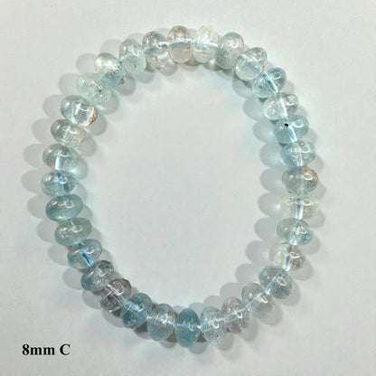 Premium Roundel Aqua Marine Crystal Beaded Bracelet