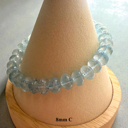 Premium Roundel Aqua Marine Crystal Beaded Bracelet