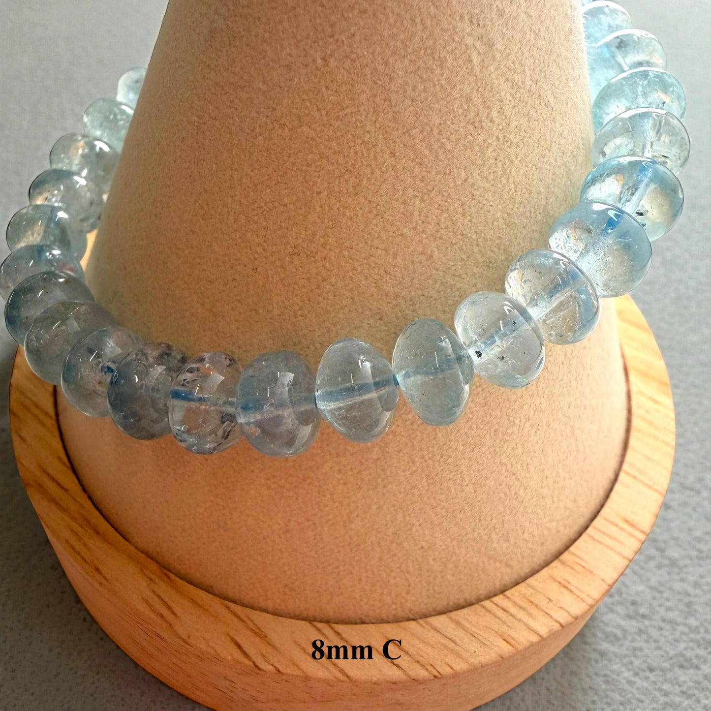 Premium Roundel Aqua Marine Crystal Beaded Bracelet