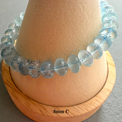 Premium Roundel Aqua Marine Crystal Beaded Bracelet