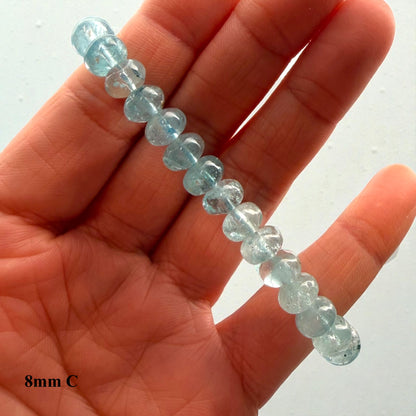 Premium Roundel Aqua Marine Crystal Beaded Bracelet