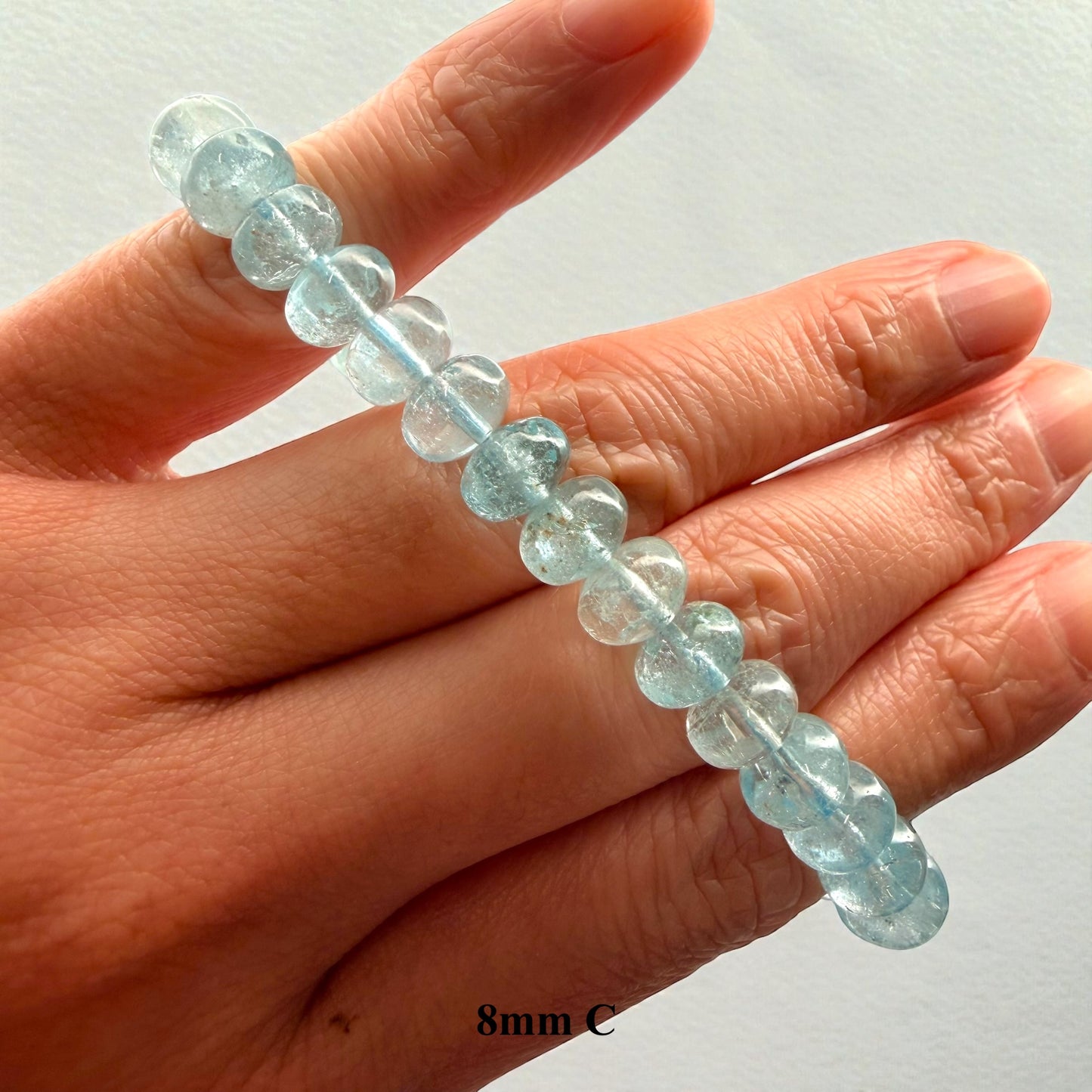 Premium Roundel Aqua Marine Crystal Beaded Bracelet