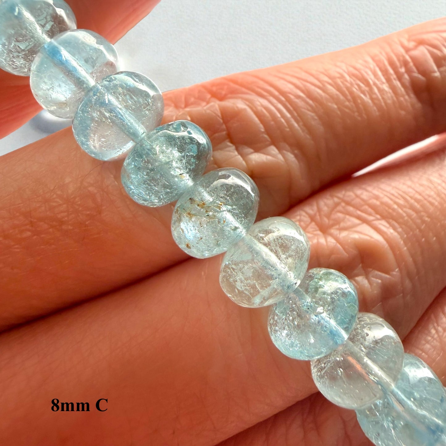 Premium Roundel Aqua Marine Crystal Beaded Bracelet
