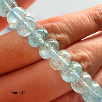 Premium Roundel Aqua Marine Crystal Beaded Bracelet