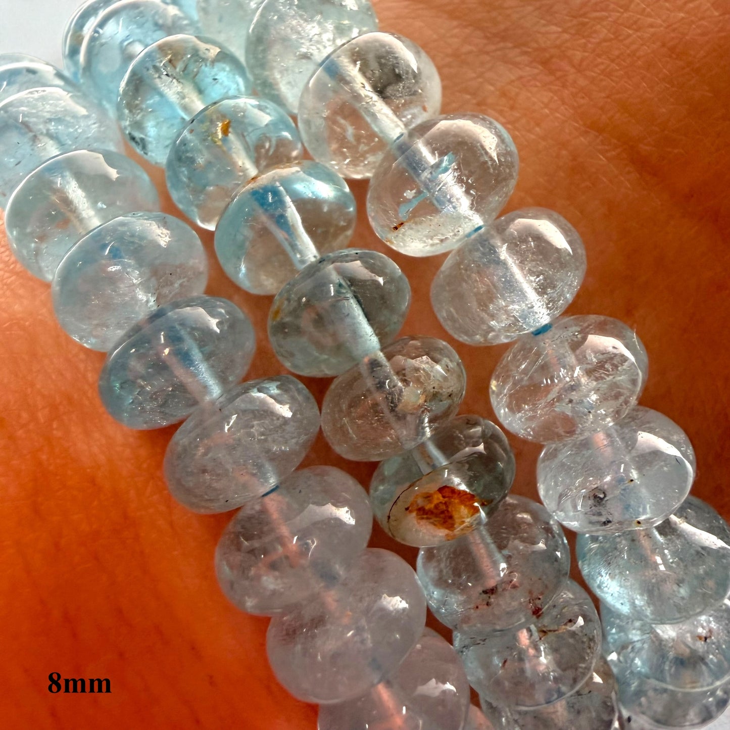 Premium Roundel Aqua Marine Crystal Beaded Bracelet