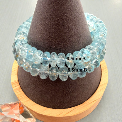 Premium Roundel Aqua Marine Crystal Beaded Bracelet