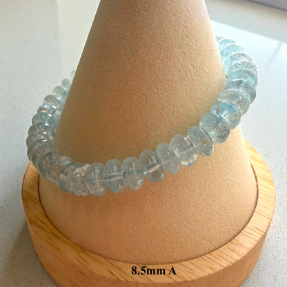 Premium Roundel Aqua Marine Crystal Beaded Bracelet