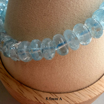 Premium Roundel Aqua Marine Crystal Beaded Bracelet