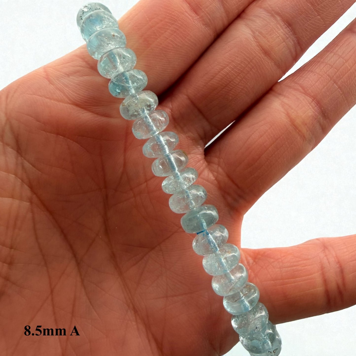Premium Roundel Aqua Marine Crystal Beaded Bracelet