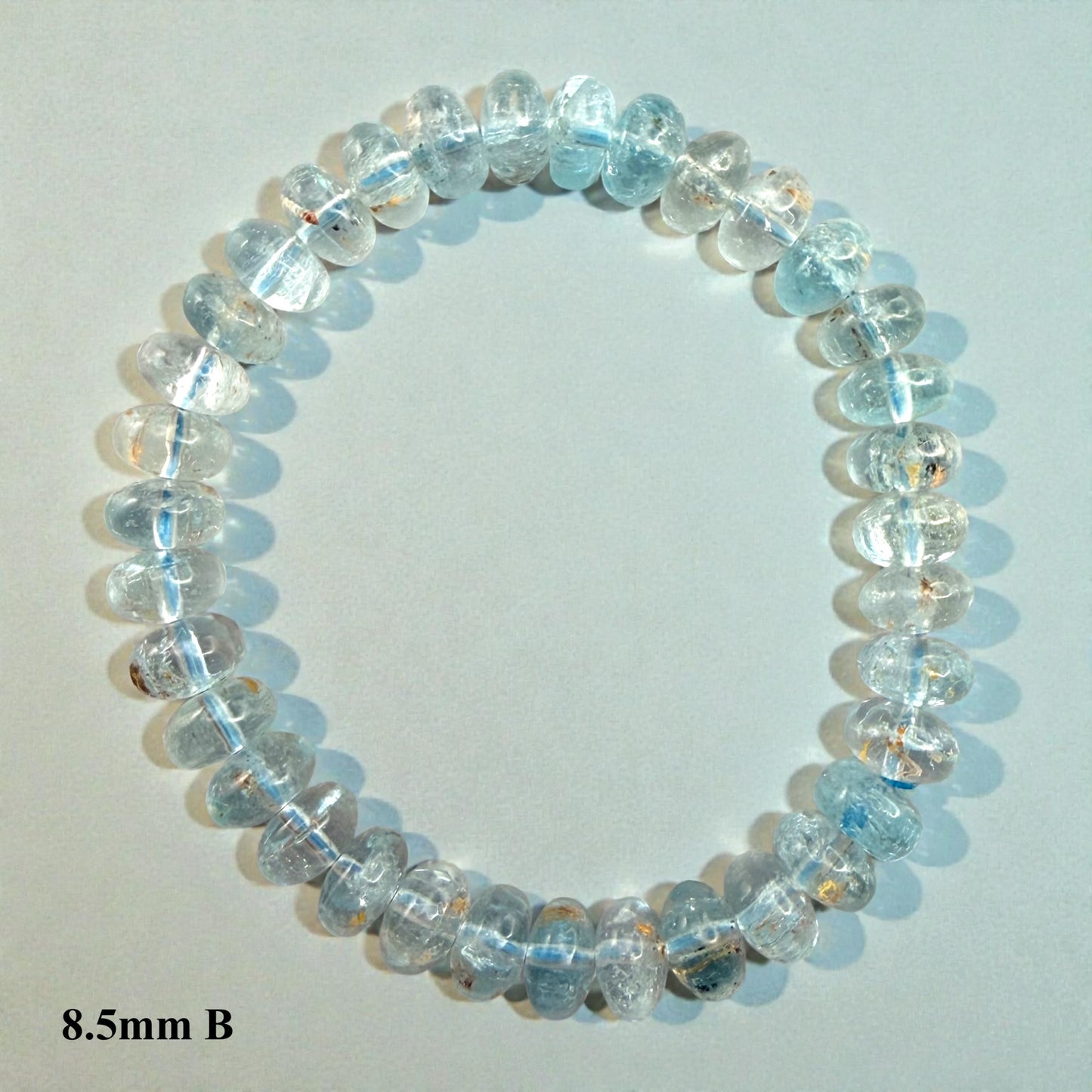Premium Roundel Aqua Marine Crystal Beaded Bracelet