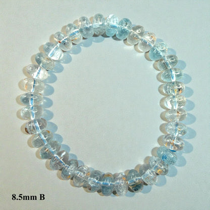 Premium Roundel Aqua Marine Crystal Beaded Bracelet