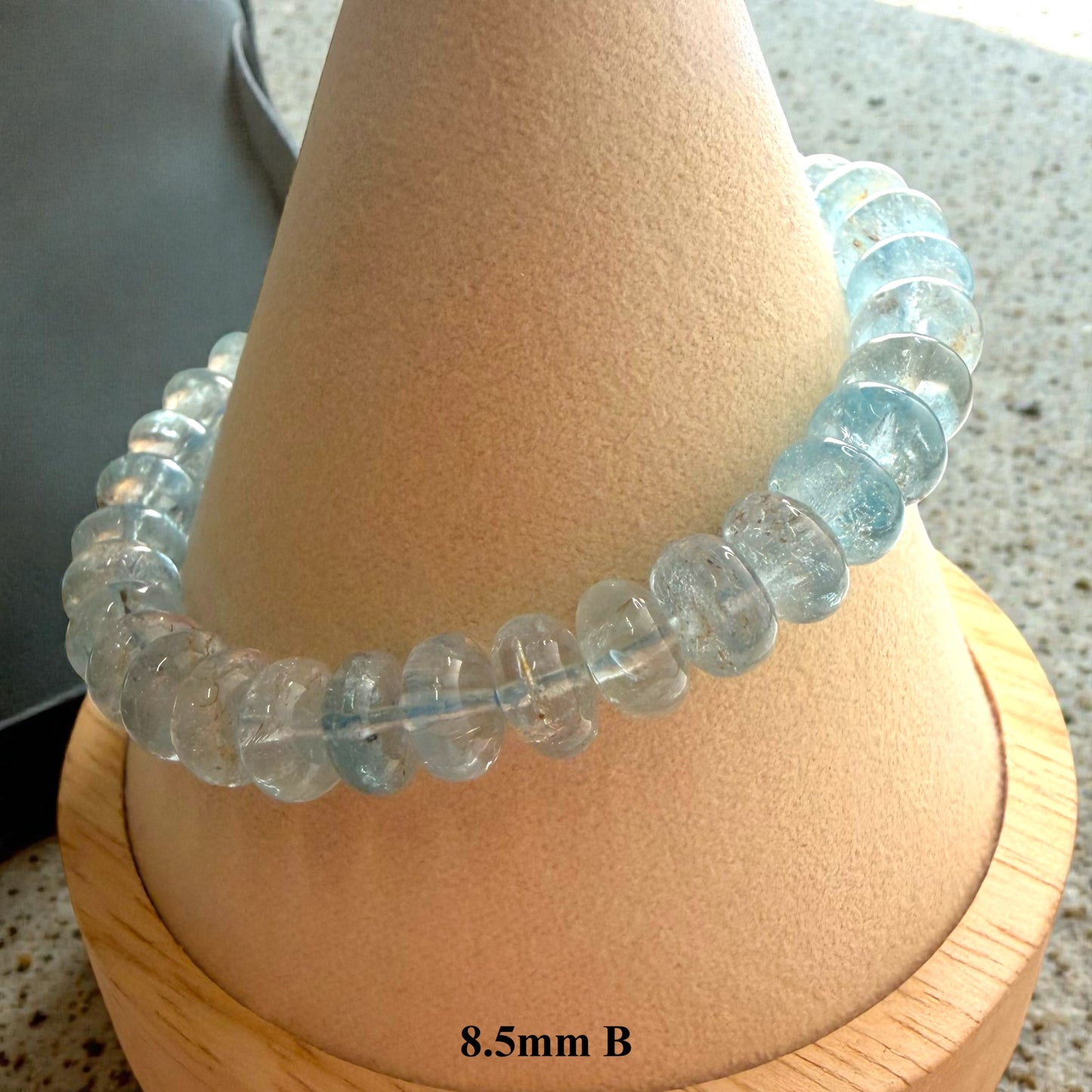 Premium Roundel Aqua Marine Crystal Beaded Bracelet