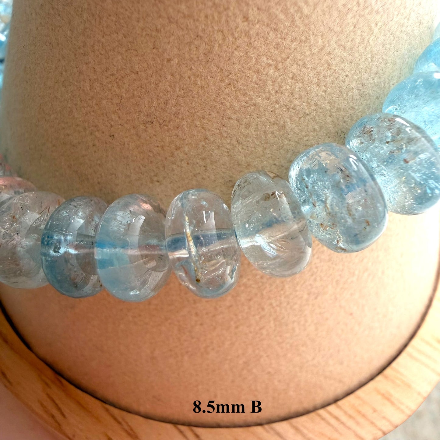 Premium Roundel Aqua Marine Crystal Beaded Bracelet