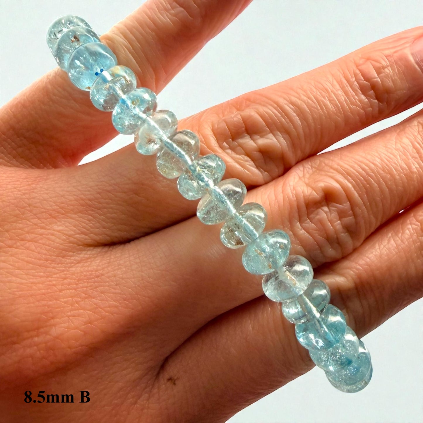 Premium Roundel Aqua Marine Crystal Beaded Bracelet