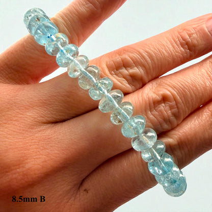 Premium Roundel Aqua Marine Crystal Beaded Bracelet