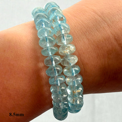 Premium Roundel Aqua Marine Crystal Beaded Bracelet