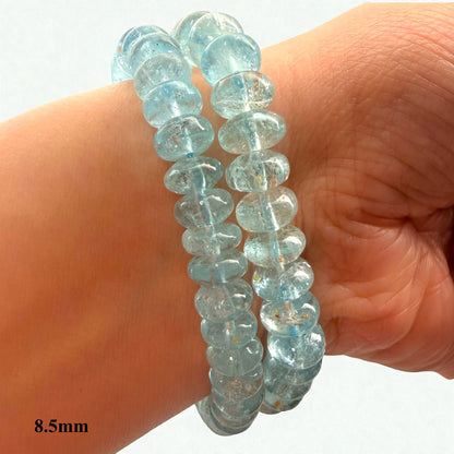Premium Roundel Aqua Marine Crystal Beaded Bracelet