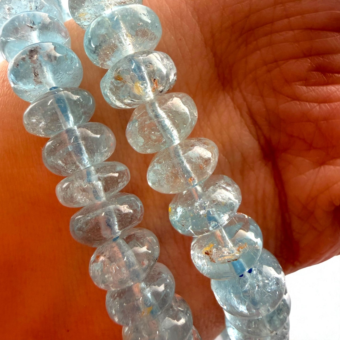 Premium Roundel Aqua Marine Crystal Beaded Bracelet