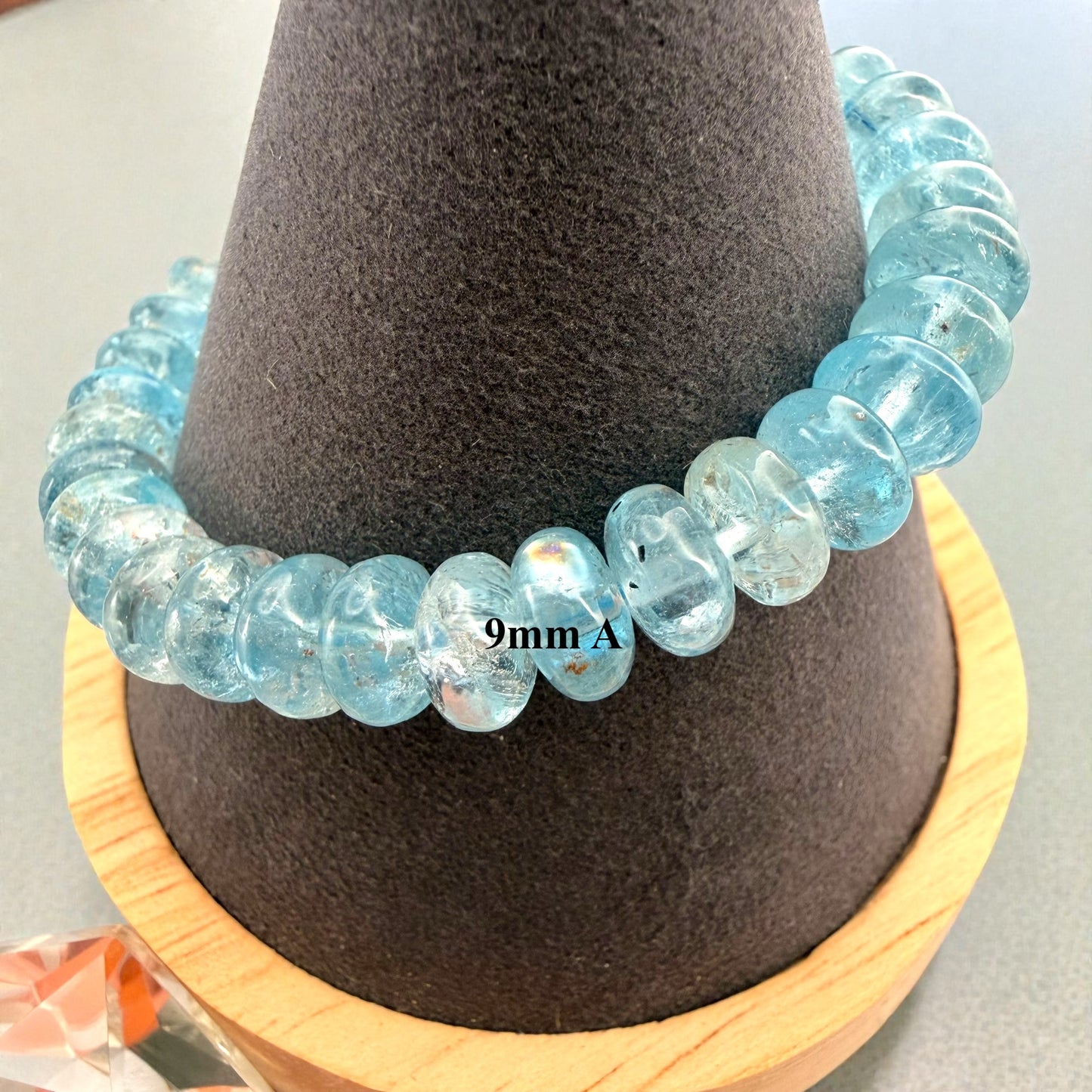 Premium Roundel Aqua Marine Crystal Beaded Bracelet