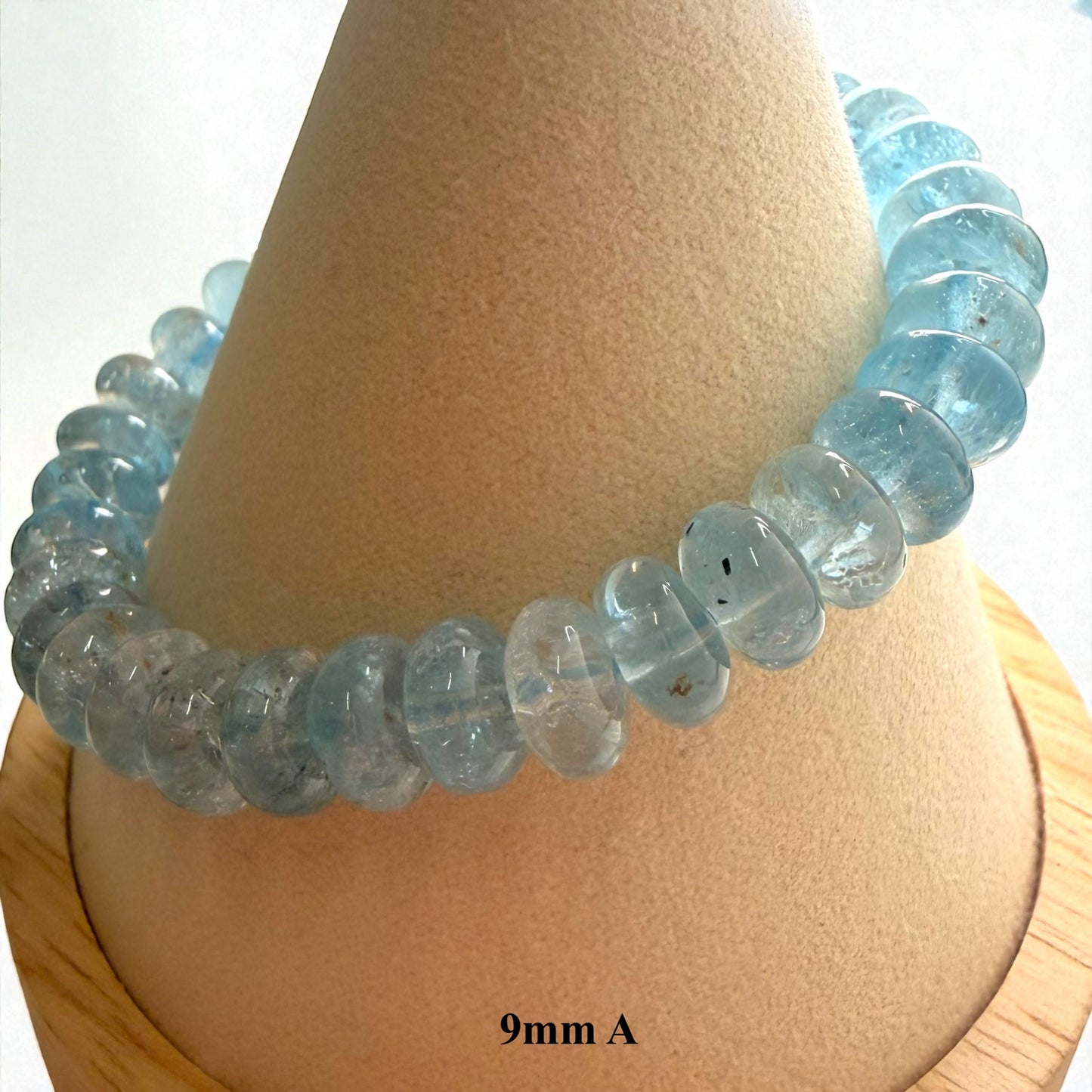 Premium Roundel Aqua Marine Crystal Beaded Bracelet