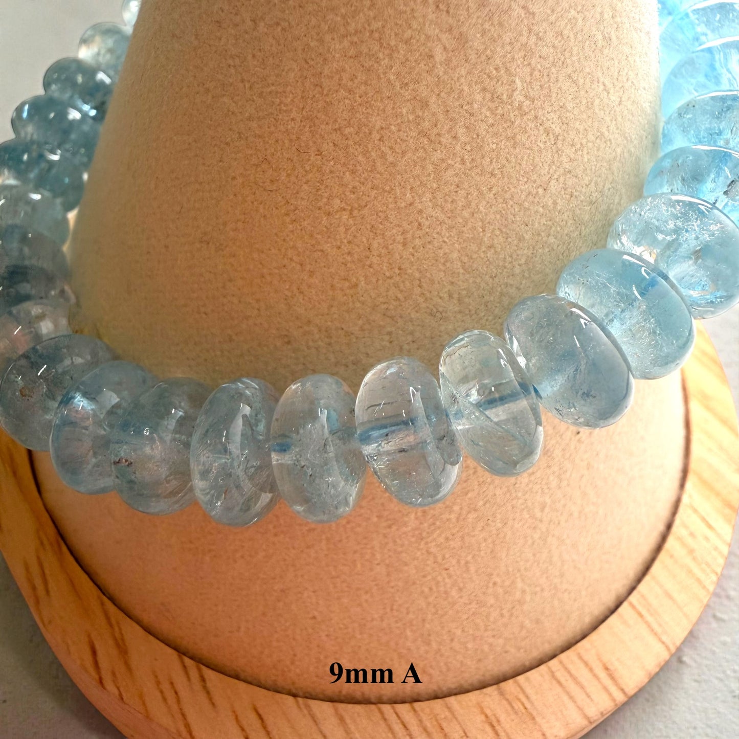 Premium Roundel Aqua Marine Crystal Beaded Bracelet