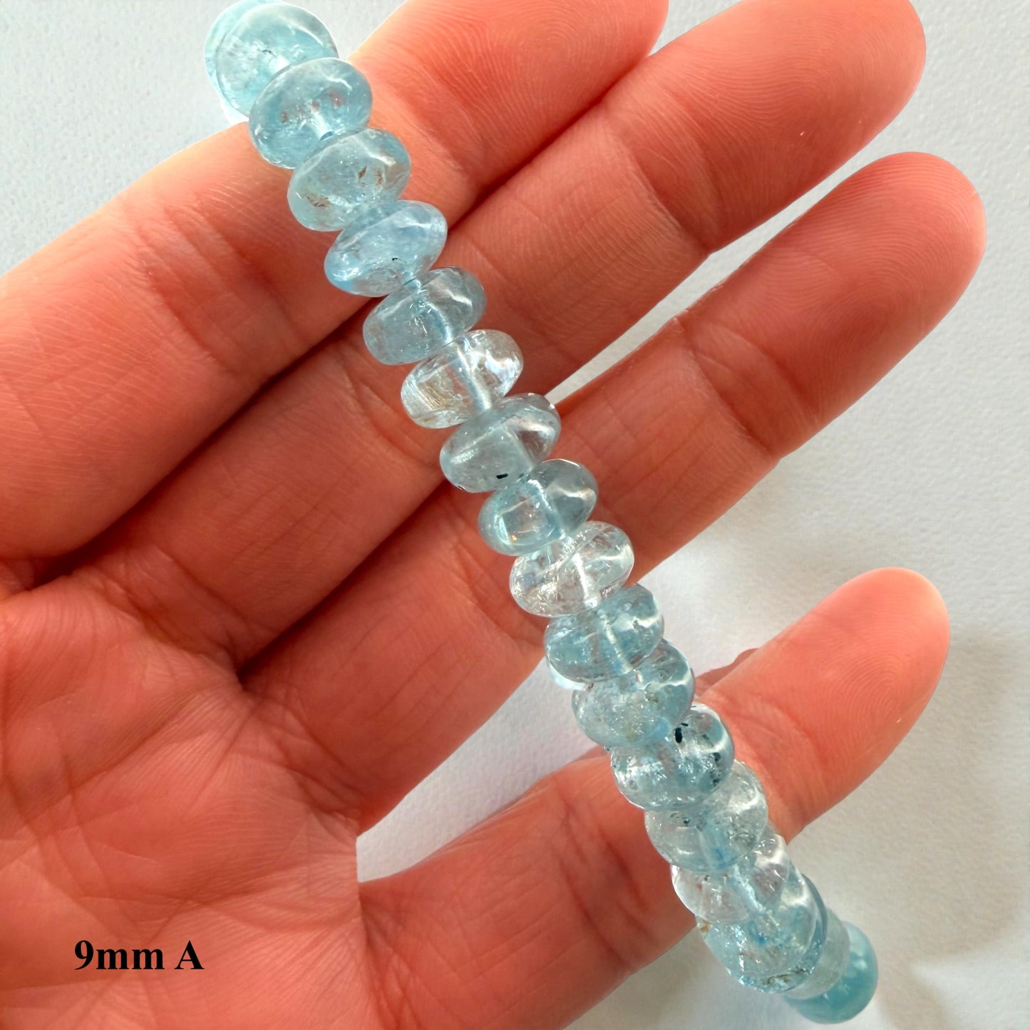 Premium Roundel Aqua Marine Crystal Beaded Bracelet
