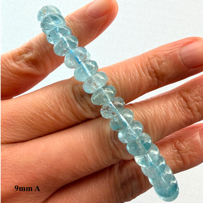 Premium Roundel Aqua Marine Crystal Beaded Bracelet