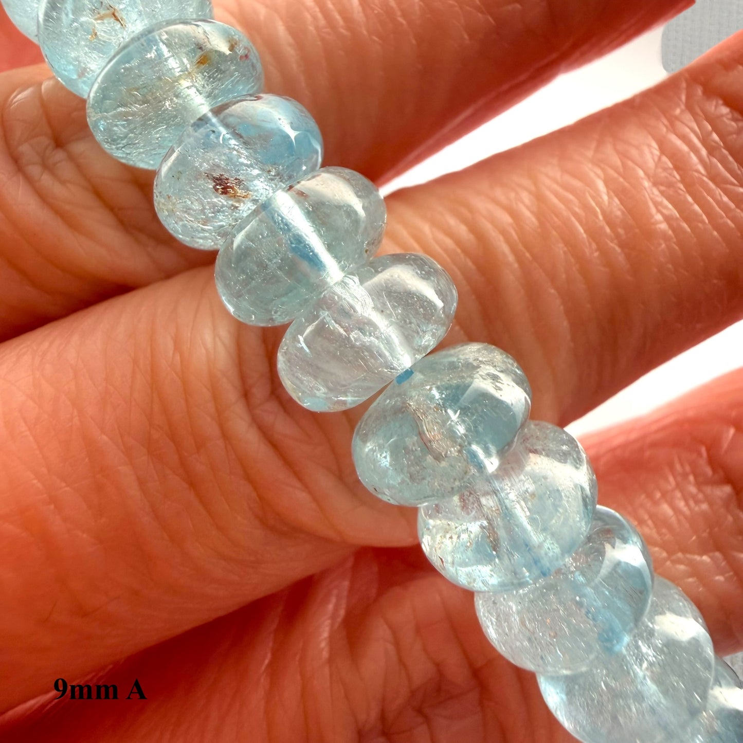 Premium Roundel Aqua Marine Crystal Beaded Bracelet