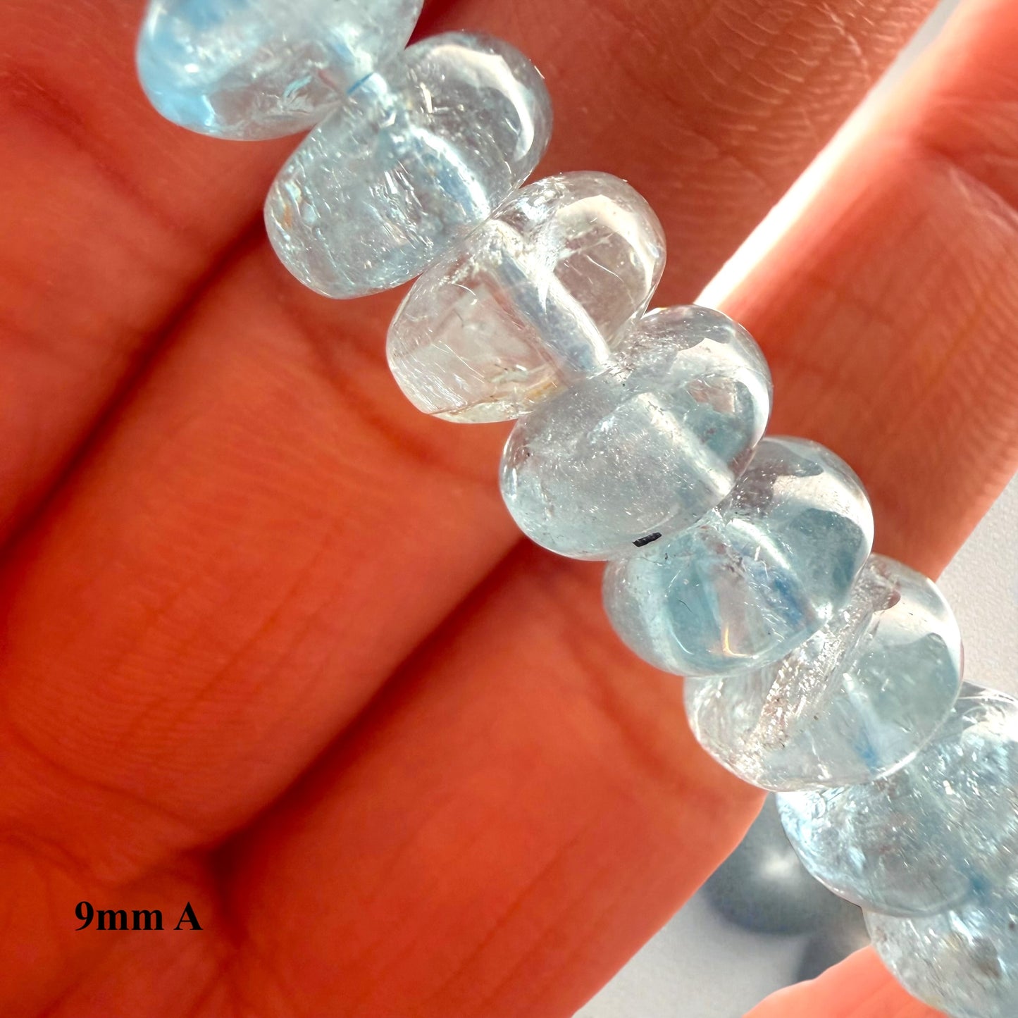 Premium Roundel Aqua Marine Crystal Beaded Bracelet