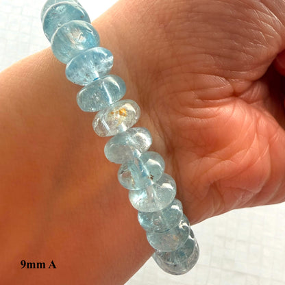 Premium Roundel Aqua Marine Crystal Beaded Bracelet