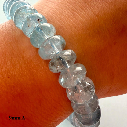 Premium Roundel Aqua Marine Crystal Beaded Bracelet
