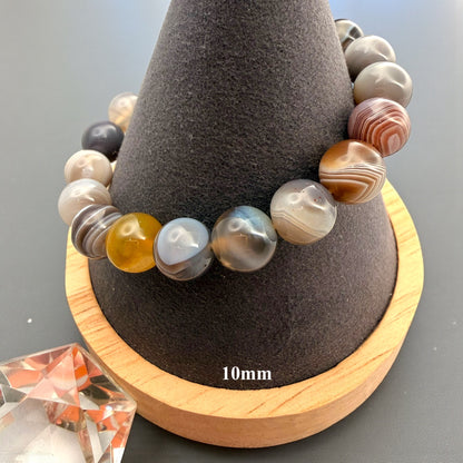 Botswana Agate Crystal Beaded Bracelet