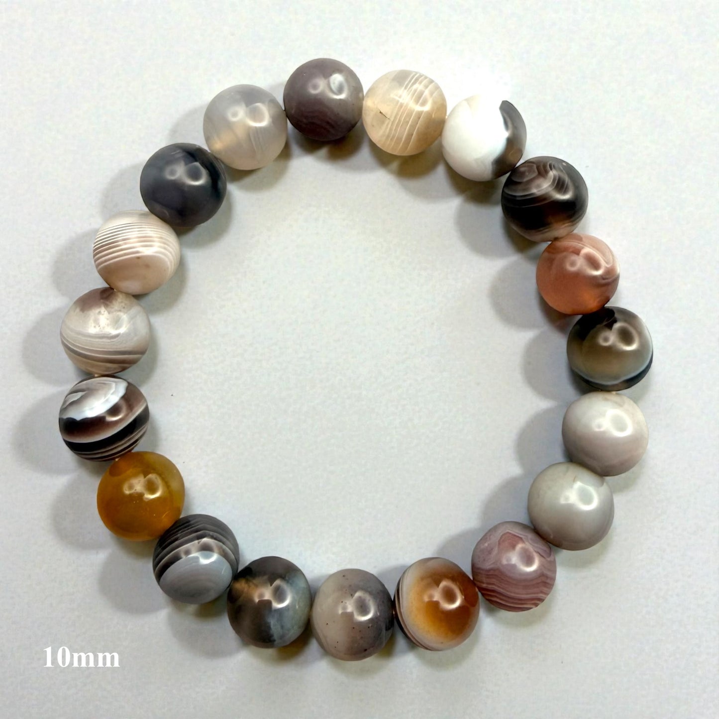 Botswana Agate Crystal Beaded Bracelet