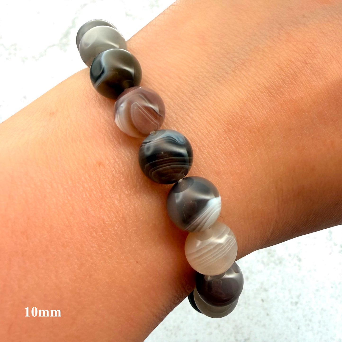 Botswana Agate Crystal Beaded Bracelet