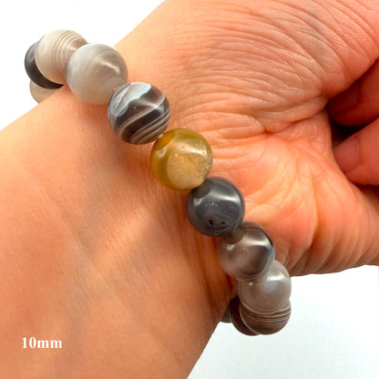 Botswana Agate Crystal Beaded Bracelet