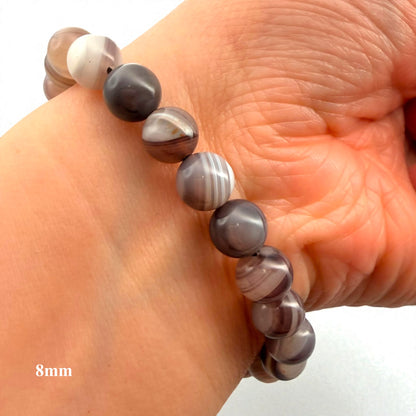 Botswana Agate Crystal Beaded Bracelet