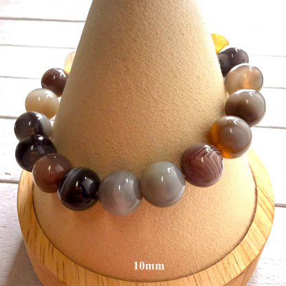 Botswana Agate Crystal Beaded Bracelet