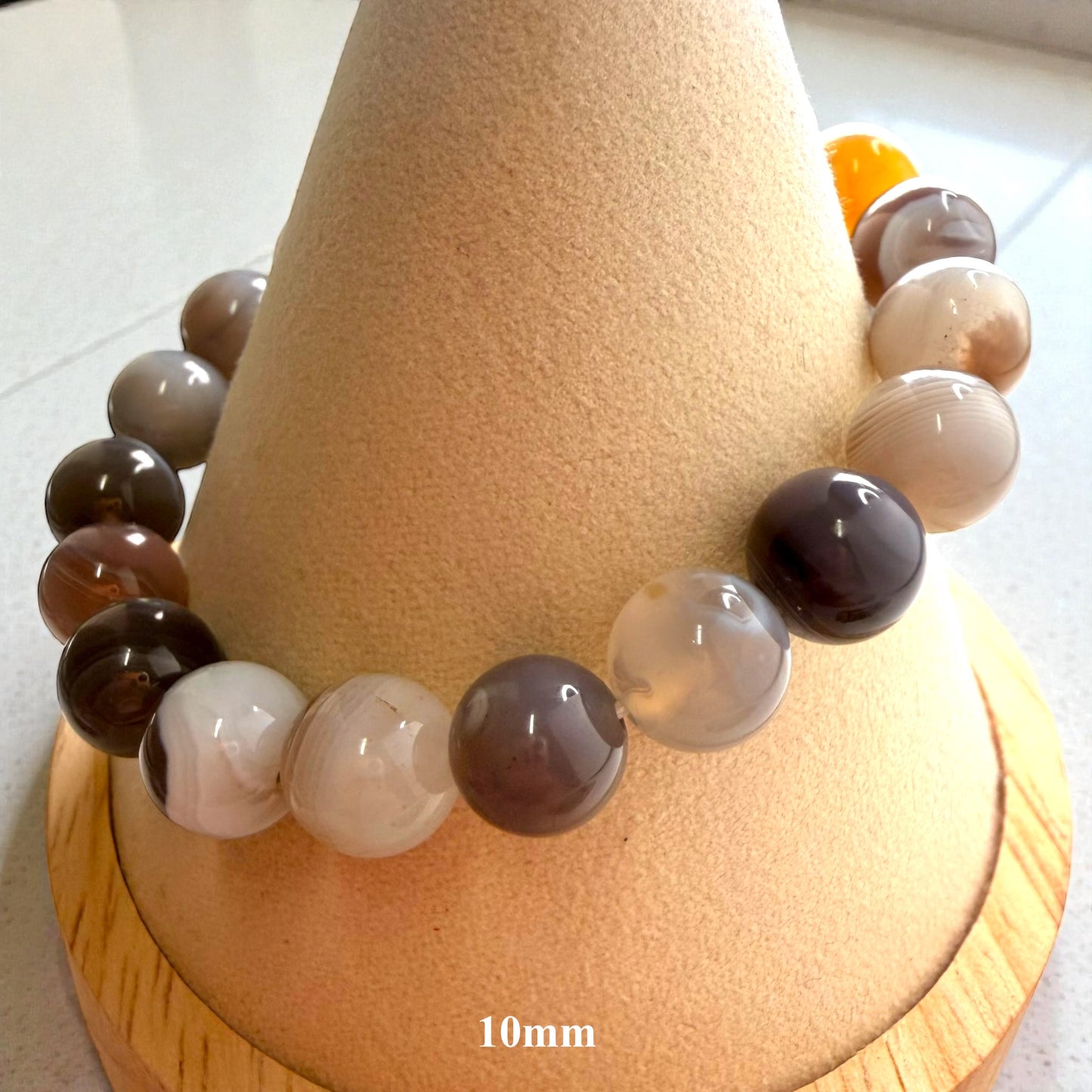Botswana Agate Crystal Beaded Bracelet